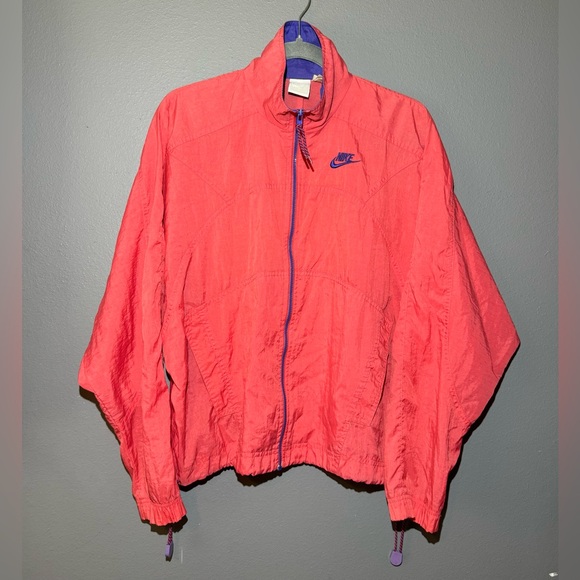 Nike Other - Nike Windbreaker Full Zip Youth Girls Size‎ M Pink Purple Vintage 80s-90s